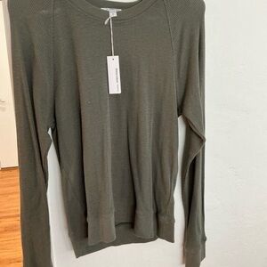 James Peres Olive Green Long Sleeve Top